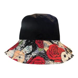 Custom 1 of 1 Sugar Skull Bucket Hat Reversible.